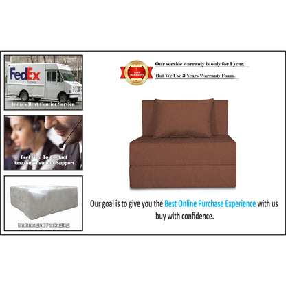 Adorn India Easy Single Seater Sofa Cum Bed Alyn 3'x 6' (Brown)