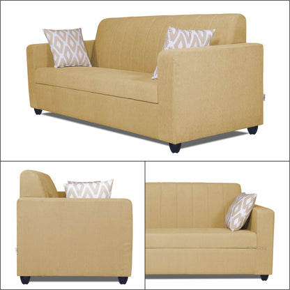 Adorn India Rio Highback 3+1+1 5 Seater Sofa Set (Beige) (3 Year Warranty)