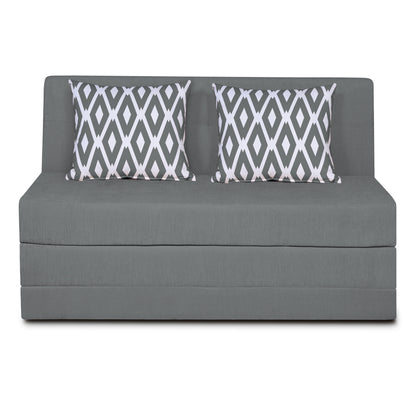 Adorn India Easy Highback Two Seater Sofa Cum Bed Rhombus 4' x 6' (Grey)