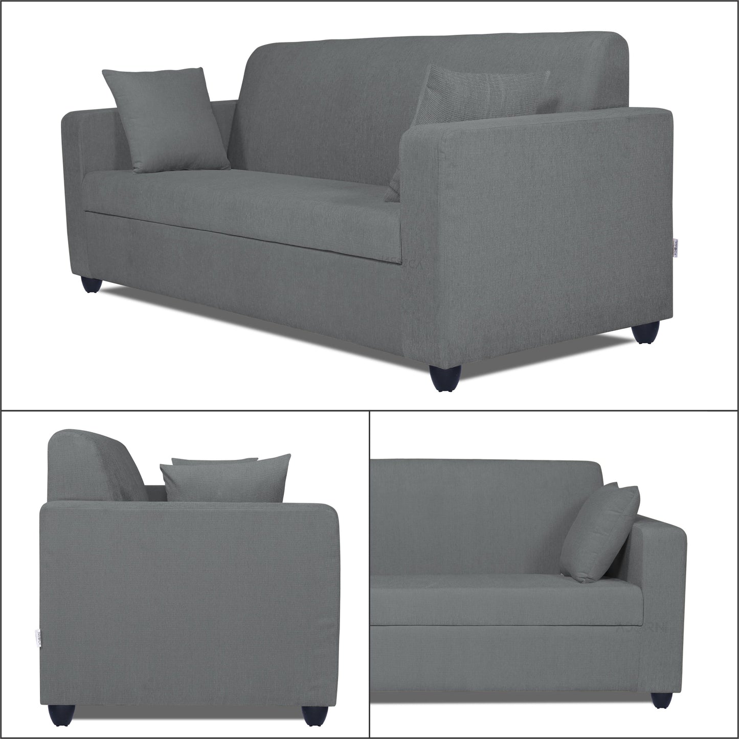 Adorn India Rio Decent 3-1-1 5 Seater Sofa Set (Grey) (3 Year Warranty)