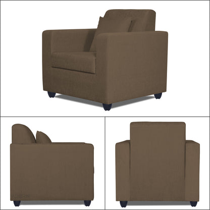 Adorn India Rio Decent 3-1-1 5 Seater Sofa Set (Brown) (3 Year Warranty)