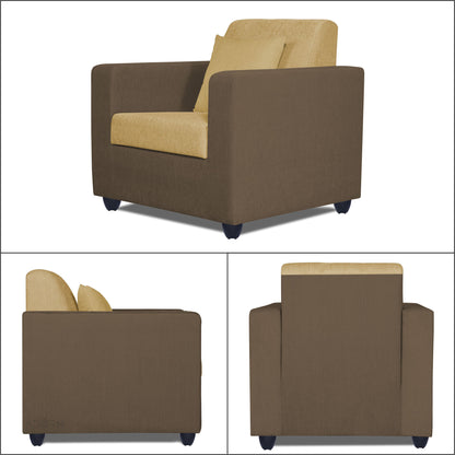 Adorn India Rio Decent Wooden 3-1-1 5 Seater Sofa Set (Brown & Beige)