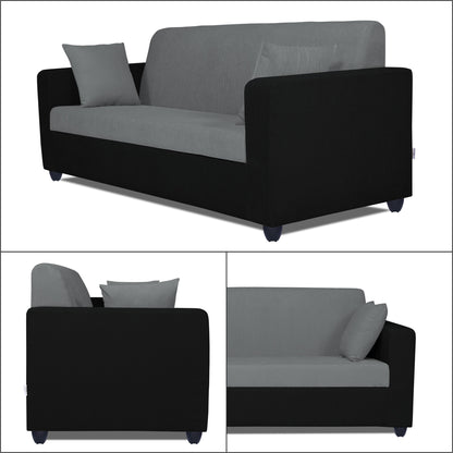 Adorn India Rio Decent 3-1-1 5 Seater Sofa Set (Grey & Black) (3 Year Warranty)