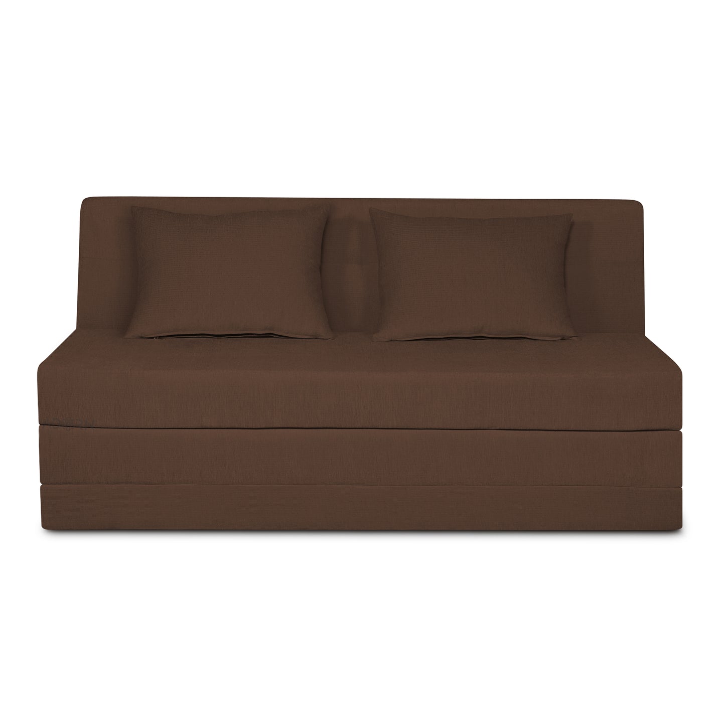 Adorn India Easy Highback Three Seater Sofa Cum Bed Decent 6' x 6' (Brown) (1 Year Warranty)