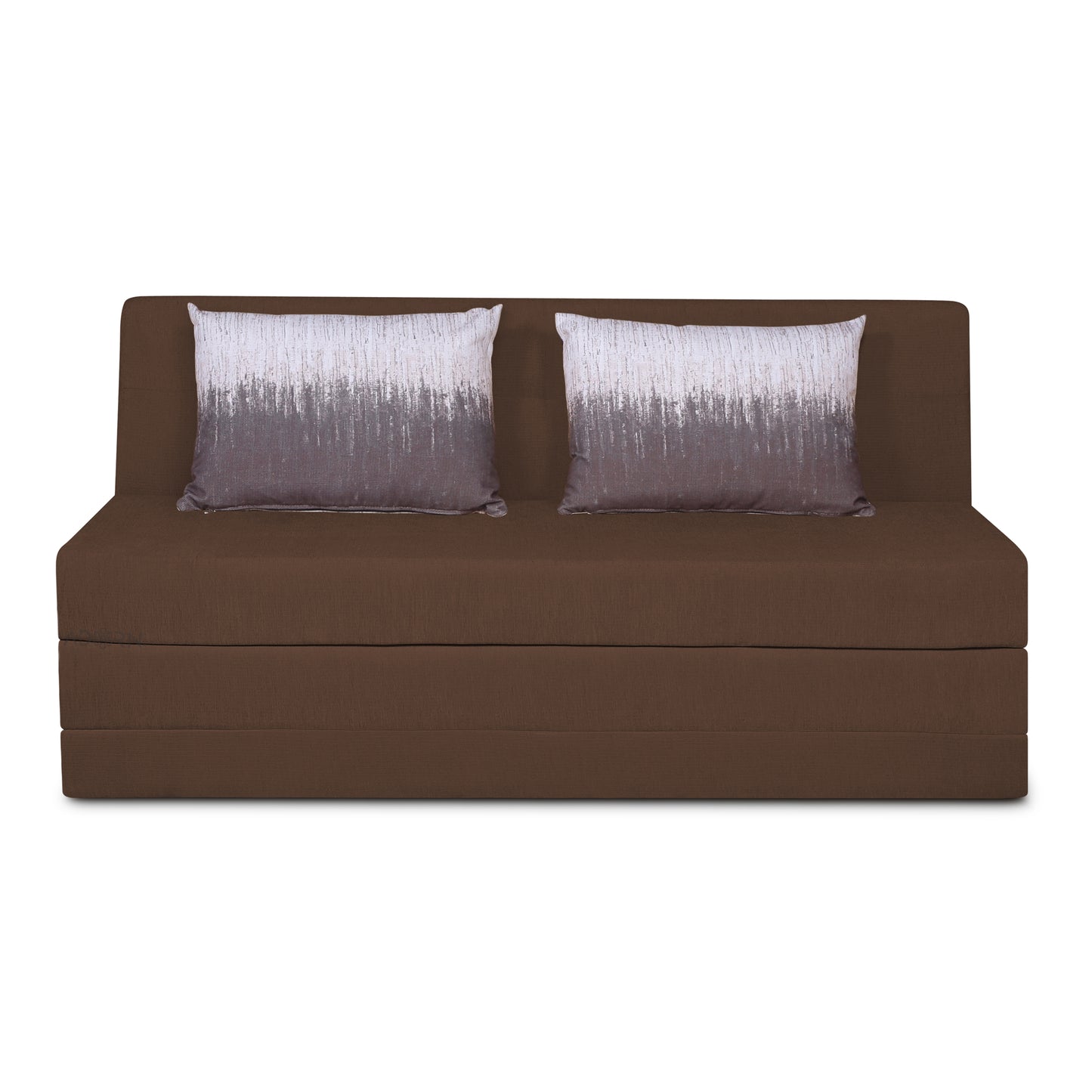 Adorn India Easy Highback Three Seater Sofa Cum Bed Wave 6' x 6' (Brown) (1 Year Warranty)