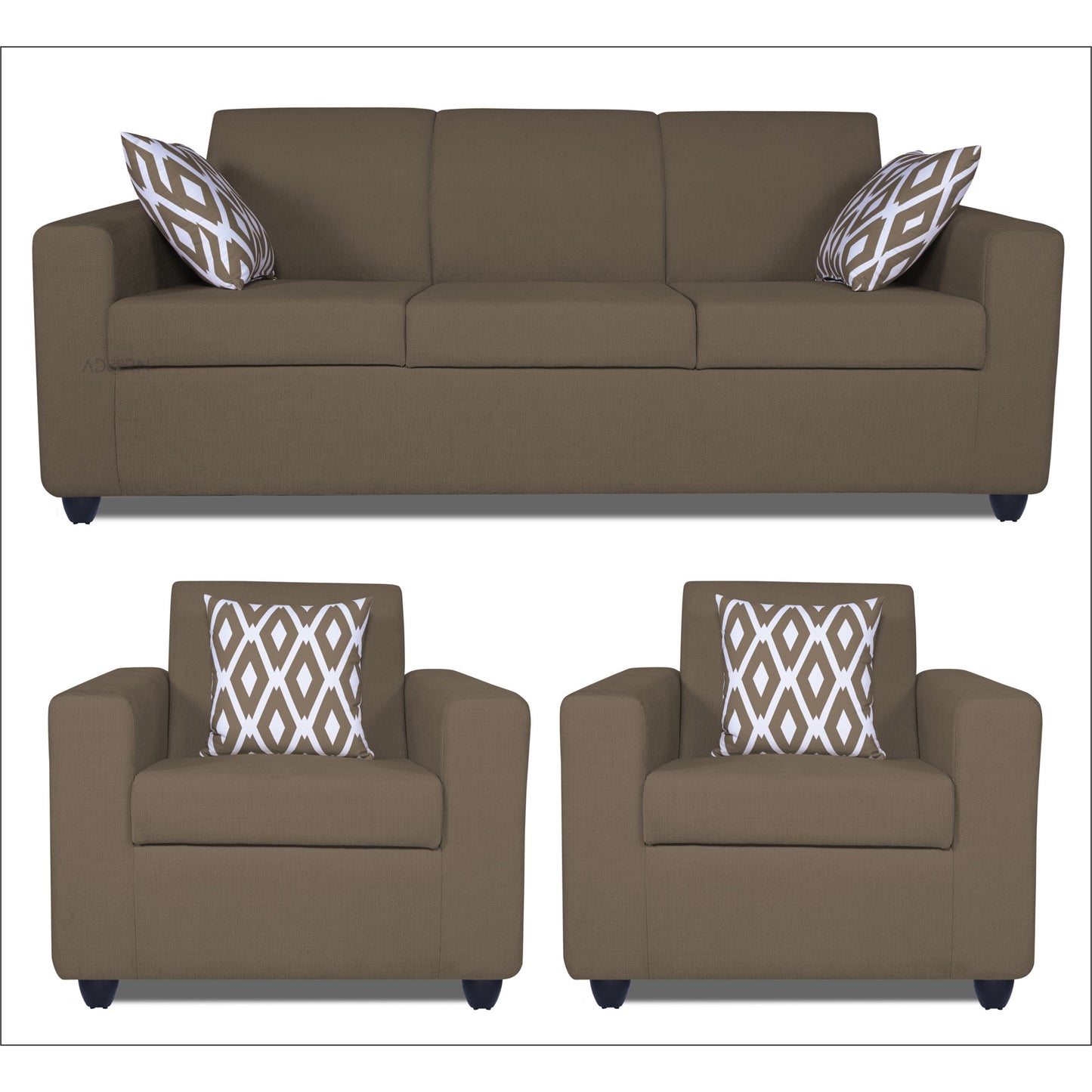 Adorn India Monteno 3-1-1 5 Seater Sal Sofa Set (Brown) (3 Year Warranty)