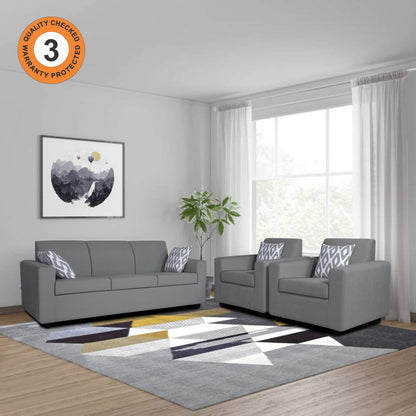 Adorn India Monteno 3-1-1 5 Seater Sofa Set (Grey) (3 Year Warranty)