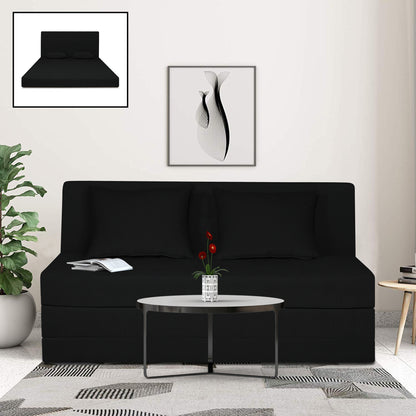 Adorn India Easy Highback Three Seater Sofa Cum Bed Decent 5' x 6' (Black) (1 Year Warranty)
