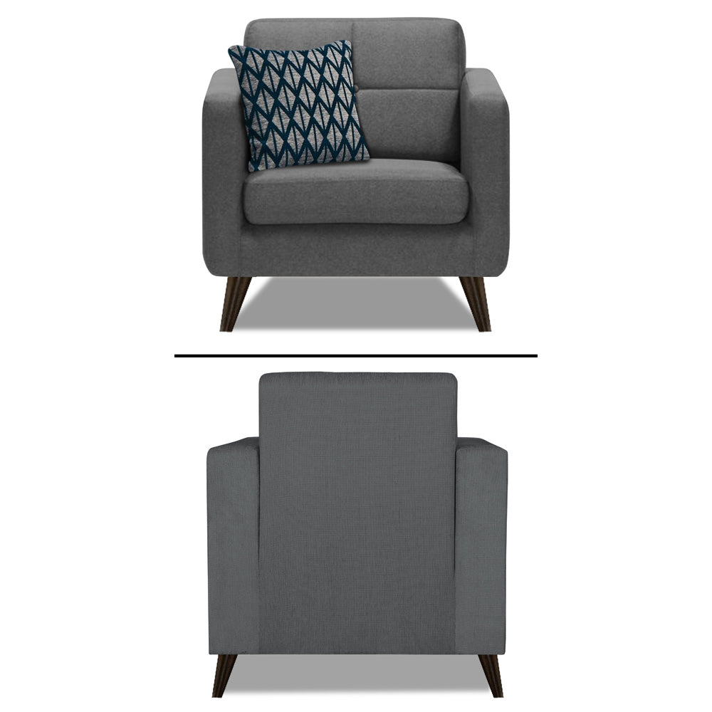 Adorn India Chilly 5 Seater 3-1-1 Fabric Sofa Set (Grey) (3 Year Warranty)