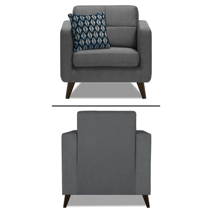 Adorn India Chilly 6 Seater 3+2+1 Fabric Sofa Set (Grey) (3 Year Warranty)