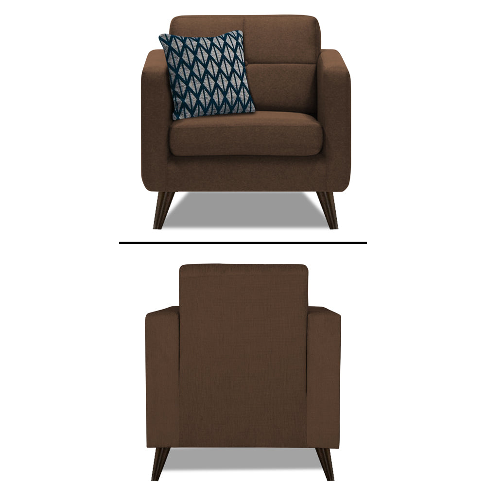 Adorn India Chilly 6 Seater 3+2+1 Fabric Sofa Set (Brown) (3 Year Warranty)