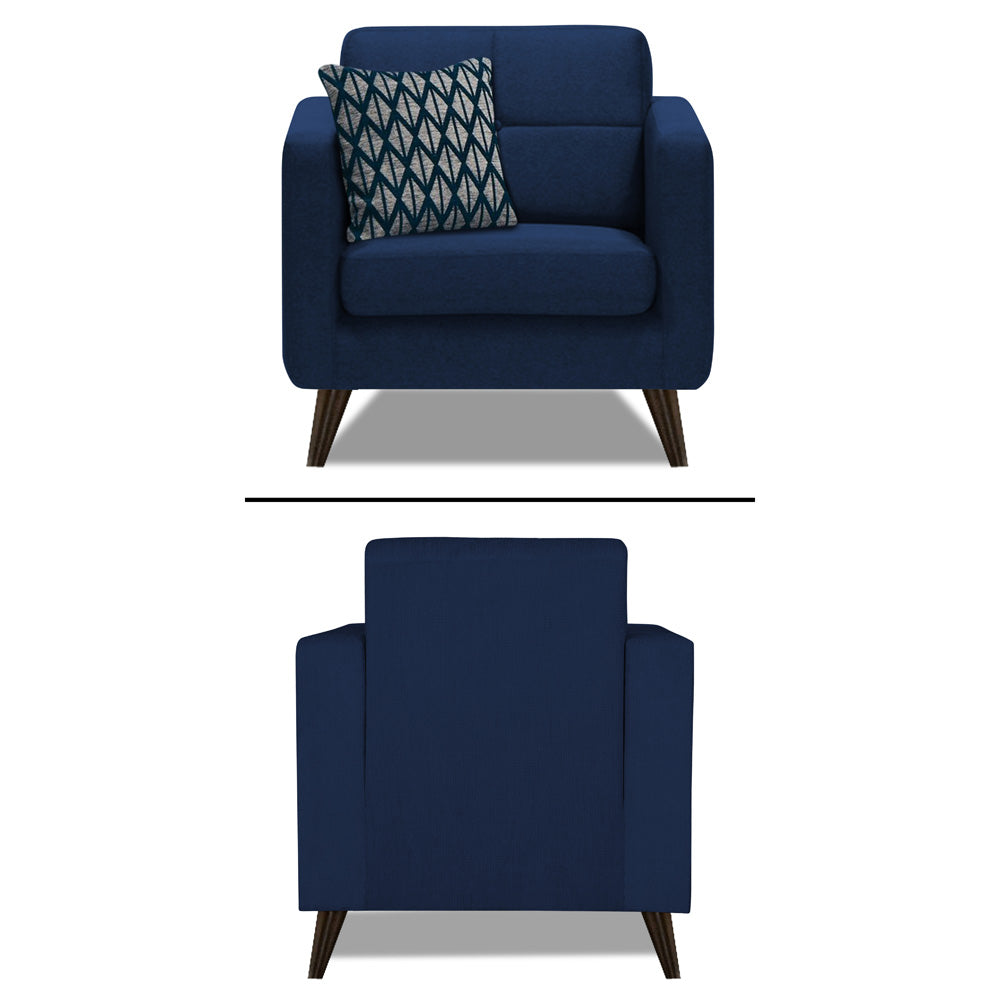 Adorn India Chilly 6 Seater 3+2+1 Fabric Sofa Set (Blue) (3 Year Warranty)