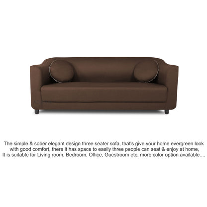 Adorn India Brisco 3 Seater Sofa (Brown), Wood, Foam