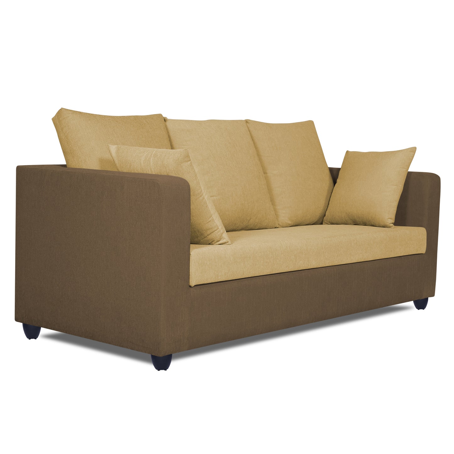 Adorn India Zink Straight Line 3-1-1 5 Seater Sofa Set (Brown & Beige)