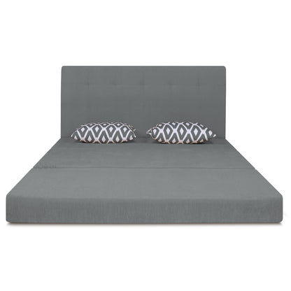 Adorn India Easy Highback Two Seater Sofa Cum Bed Rhombus 4' x 6' (Grey)