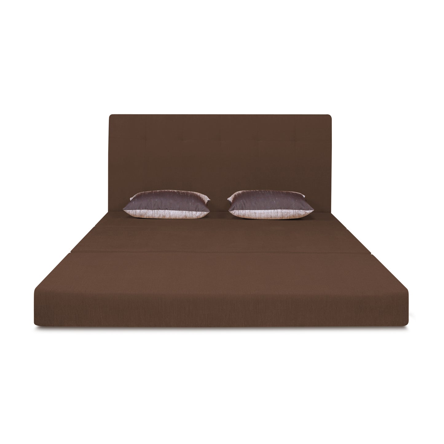 Adorn India Easy Highback Two Seater Sofa Cum Bed Wave 4' x 6' (Brown) (1 Year Warranty)