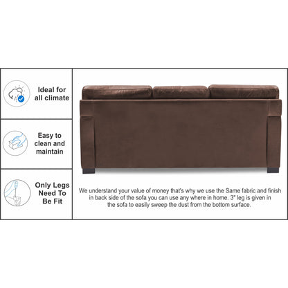 Adorn India Exclusive Rosina Leatherette 3-1-1 Sofa Set (Light Brown)