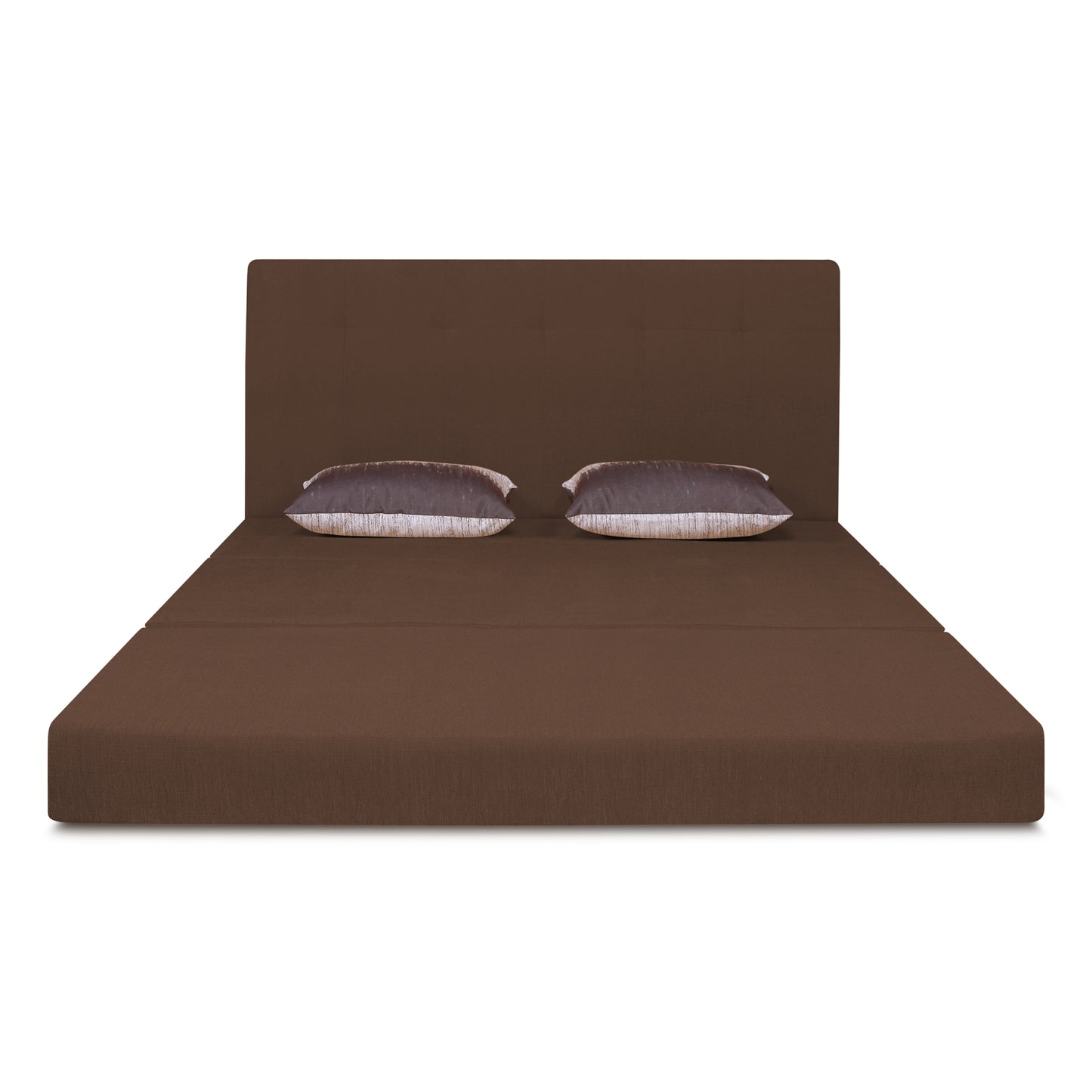 Adorn India Easy Highback Three Seater Sofa Cum Bed Wave 6' x 6' (Brown) (1 Year Warranty)