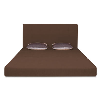 Adorn India Easy Highback Three Seater Sofa Cum Bed Wave 6' x 6' (Brown) (1 Year Warranty)
