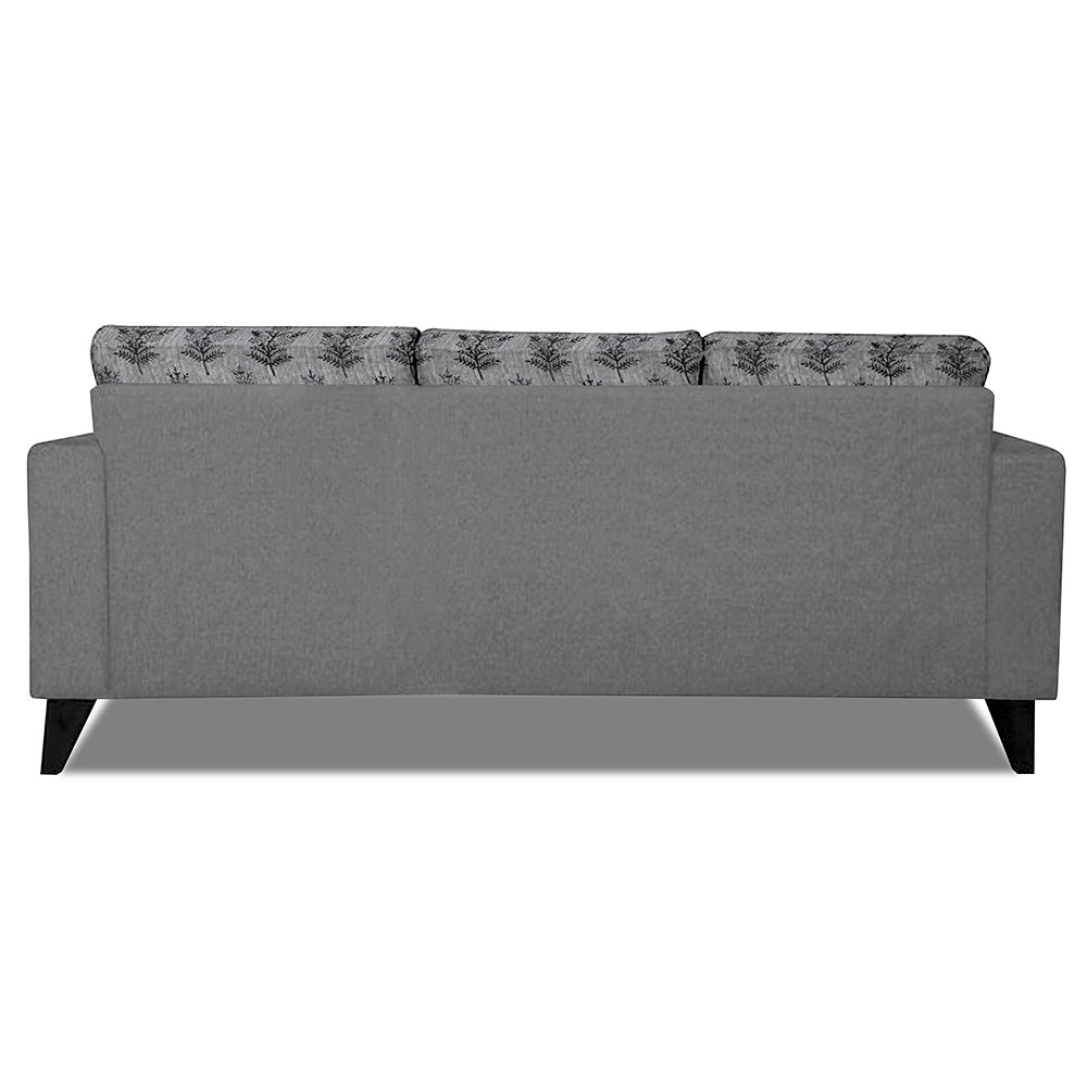 Adorn India Parker Leaf L Shape 4 Seater Sofa Set - Left Hand Side (Grey) Martin Plus (3 Year Warranty)