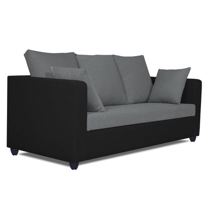 Adorn India Zink Straight Line 3-1-1 5 Seater Sofa Set(Black & Grey)