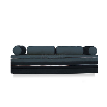 Adorn India Easy Deewan Cumbed(Dark Grey & Black)