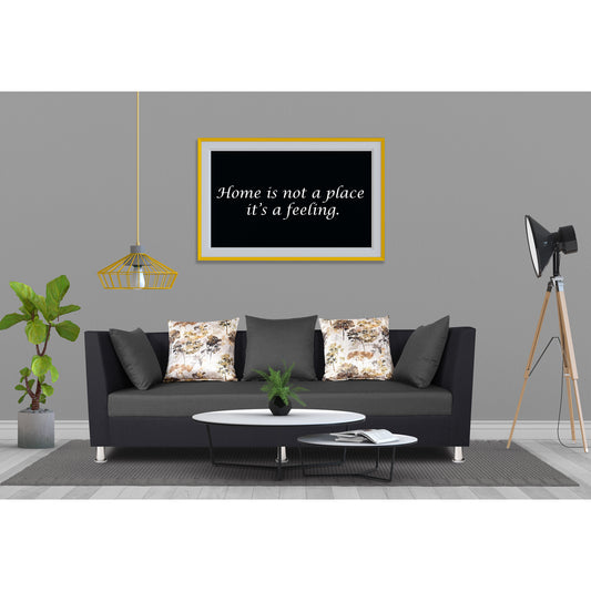 Adorn India Exclusive Two Tone Alica Three Seater Sofa (Dark Grey & Black), Wood, Foam