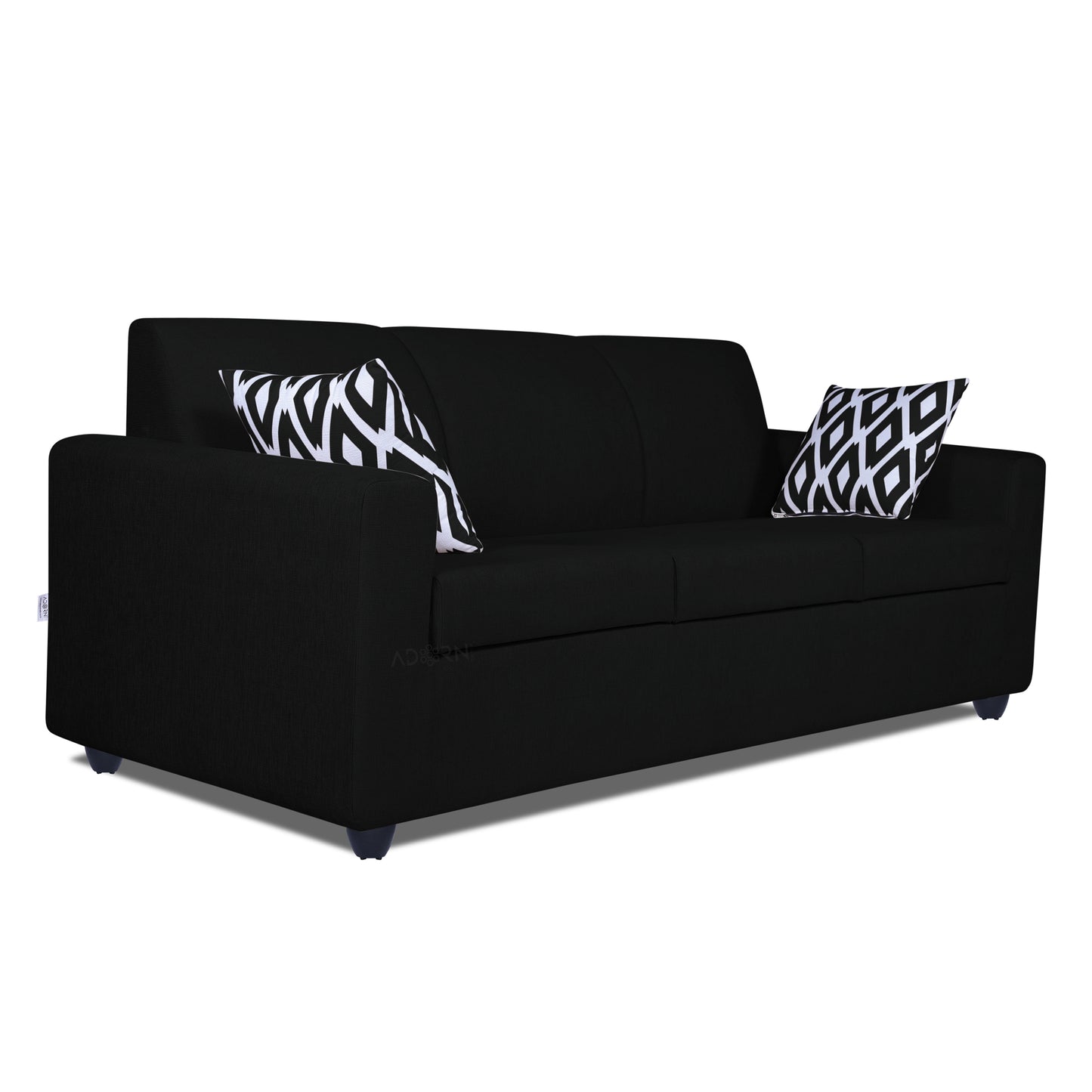 Adorn India Monteno 3-1-1 5 Seater Sofa Set (Black) (3 Year Warranty)