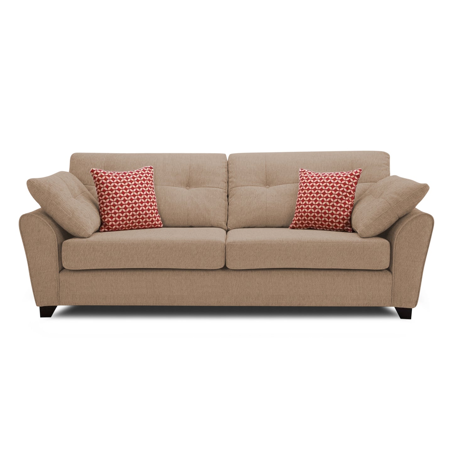 Adorn India Moris 3 Seater Fabric Sofa (Beige) (3 Year Warranty)