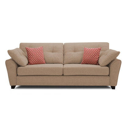 Adorn India Moris 3 Seater Fabric Sofa (Beige) (3 Year Warranty)