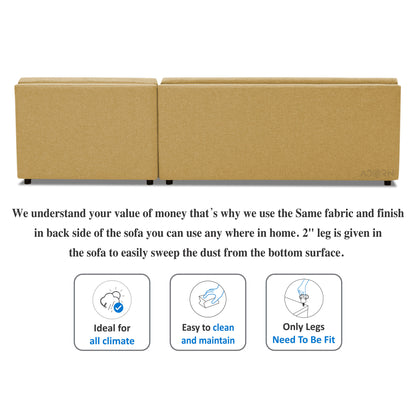 Adorn India Atlas Modular Sofa Set (Beige) (3 Year Warranty)
