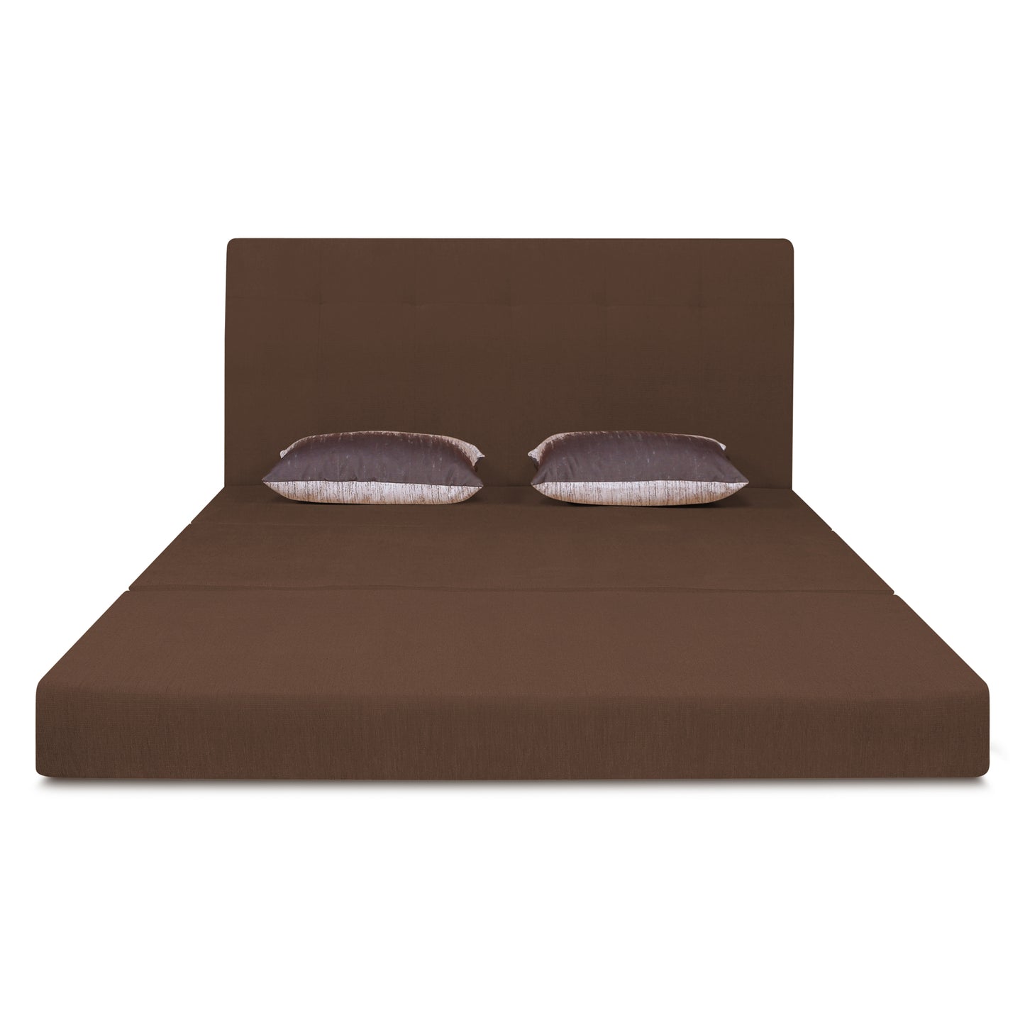 Adorn India Easy Highback Three Seater Sofa Cum Bed Wave 5' x 6' (Brown) (1 Year Warranty)