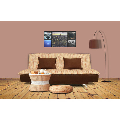 Adorn India Lancia 3 Seater Sofa Cum Bed Digitel Print (Brown & Beige)