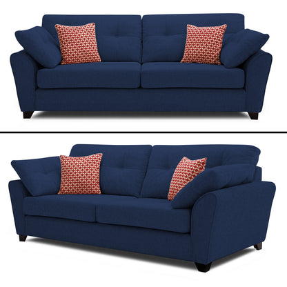 Adorn India Moris 3+2 5 Seater Sofa Set (Blue) (3 Year Warranty)