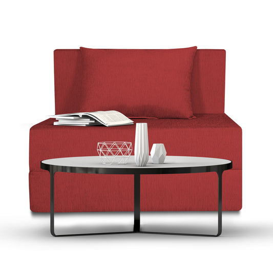Adorn India Easy 2 Seater Sofa Cum Bed Alyn 3'x 6' ((Maroon) (1 Year Warranty)