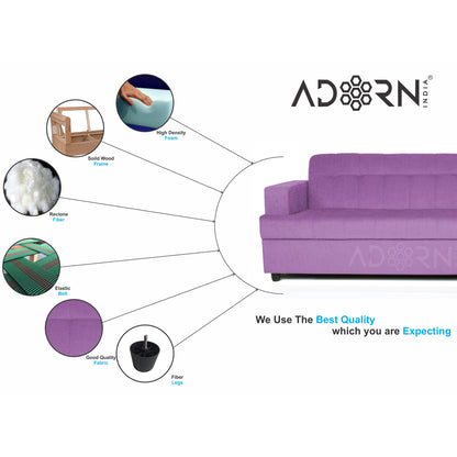 Adorn India Aleena 3 Seater Sofa(Light Purple)