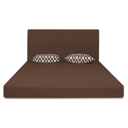 Adorn India Easy Highback Two Seater Sofa Cum Bed Rhombus 4' x 6' (Brown) (1 Year Warranty)