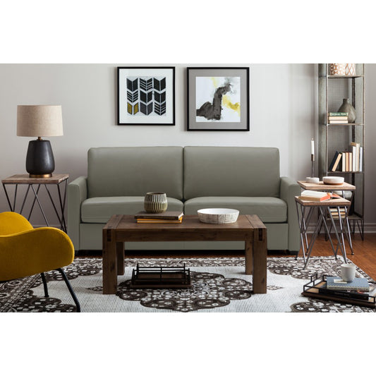 Adorn India Exclusive Flavio Leatherette Three Seater Sofa (Grey)