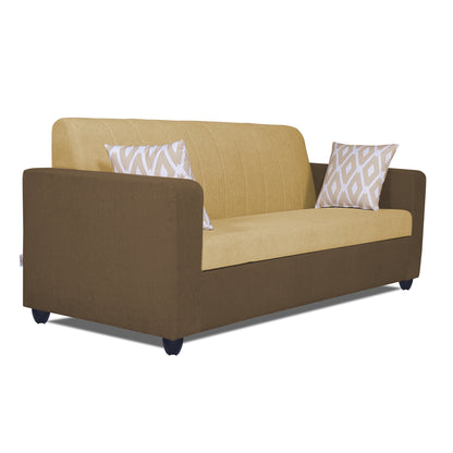 Adorn India Rio Highback 3+1+1 5 Seater Sofa Set (Brown & Beige) (3 Year Warranty)