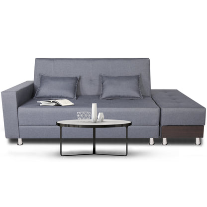 Adorn India Flora Sofa Cum bed (Dark Grey)