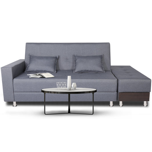 Adorn India Flora Sofa Cum bed (Dark Grey)