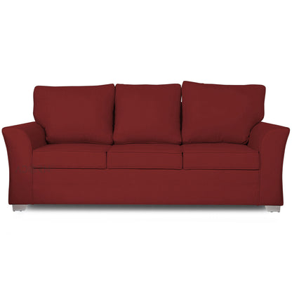 Adorn India Alexia 3 Seater Sofa(Maroon), Wood, Foam