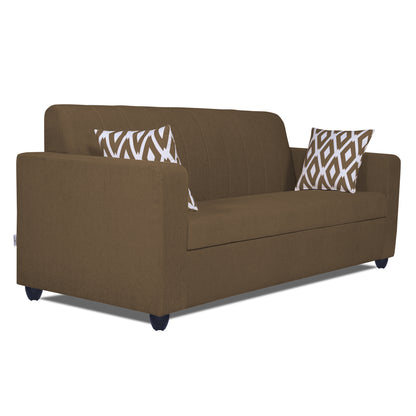 Adorn India Rio Highback 3 Seater Sofa (Brown) (3 Year Warranty)