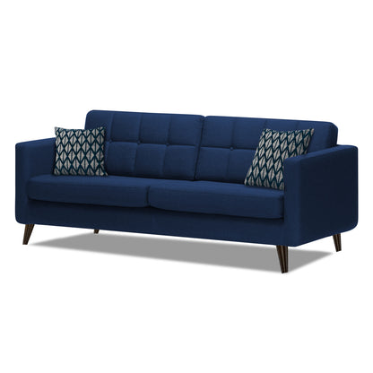 Adorn India Chilly 3 Seater Fabric Sofa (Blue) (3 Year Warranty)