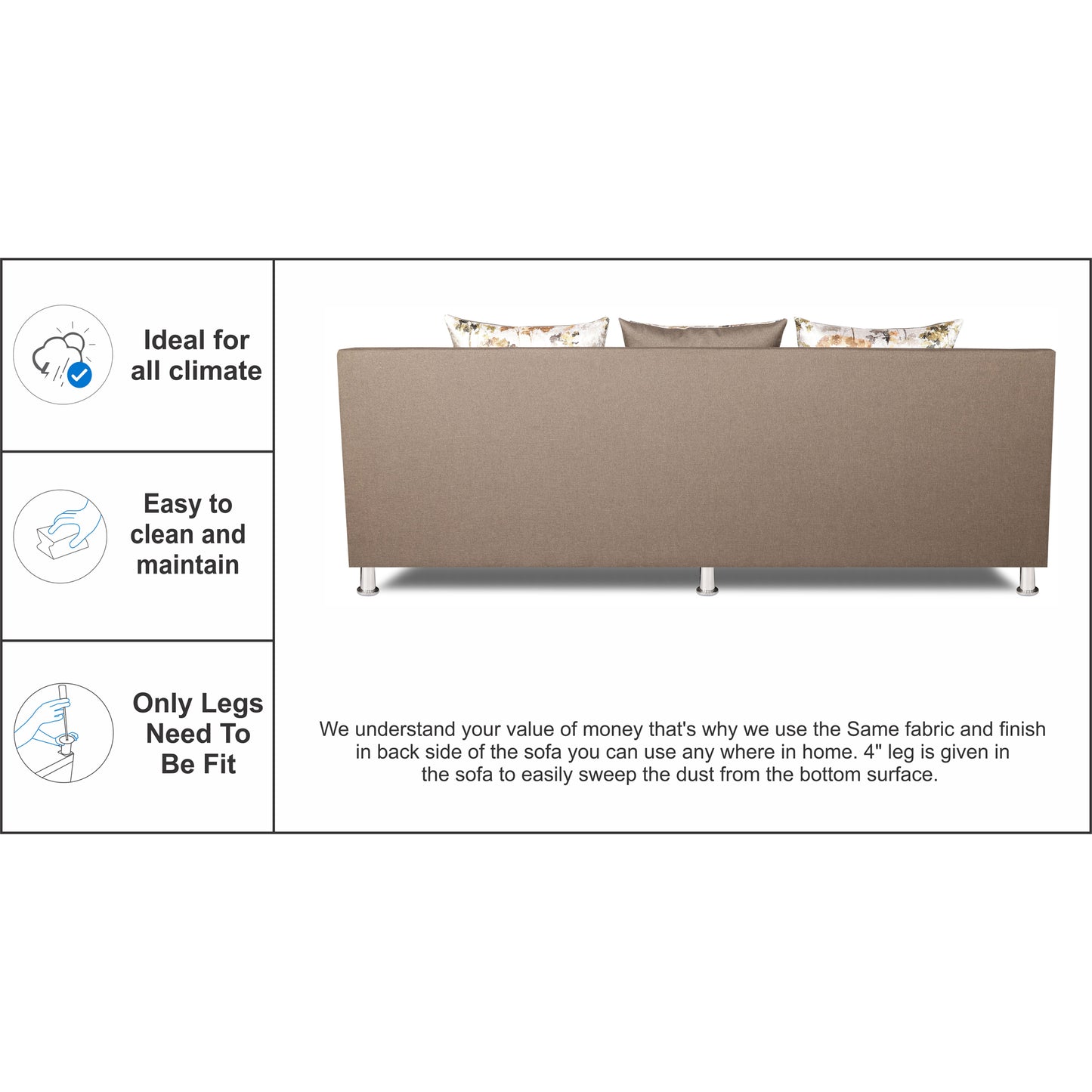 Adorn India Alica 3-1-1 5 Seater Sofa Set(Camel)