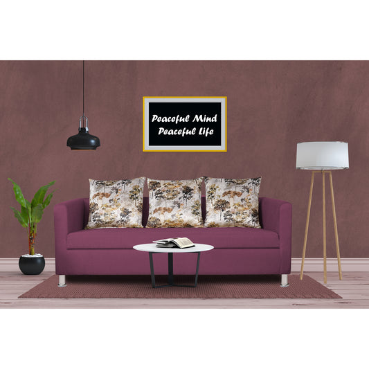 Adorn India Alita 3 Seater Compact Sofa (Light Purple, wood)