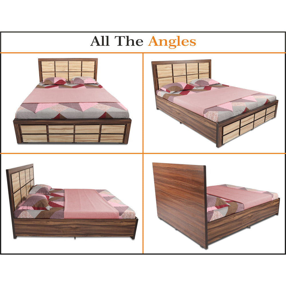 Adorn India Engineered Box Spring Queen Bed with Storage-(Matte_Multicolor)