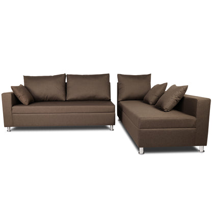 Adorn India Straight line L Shape Sofa (Camel)