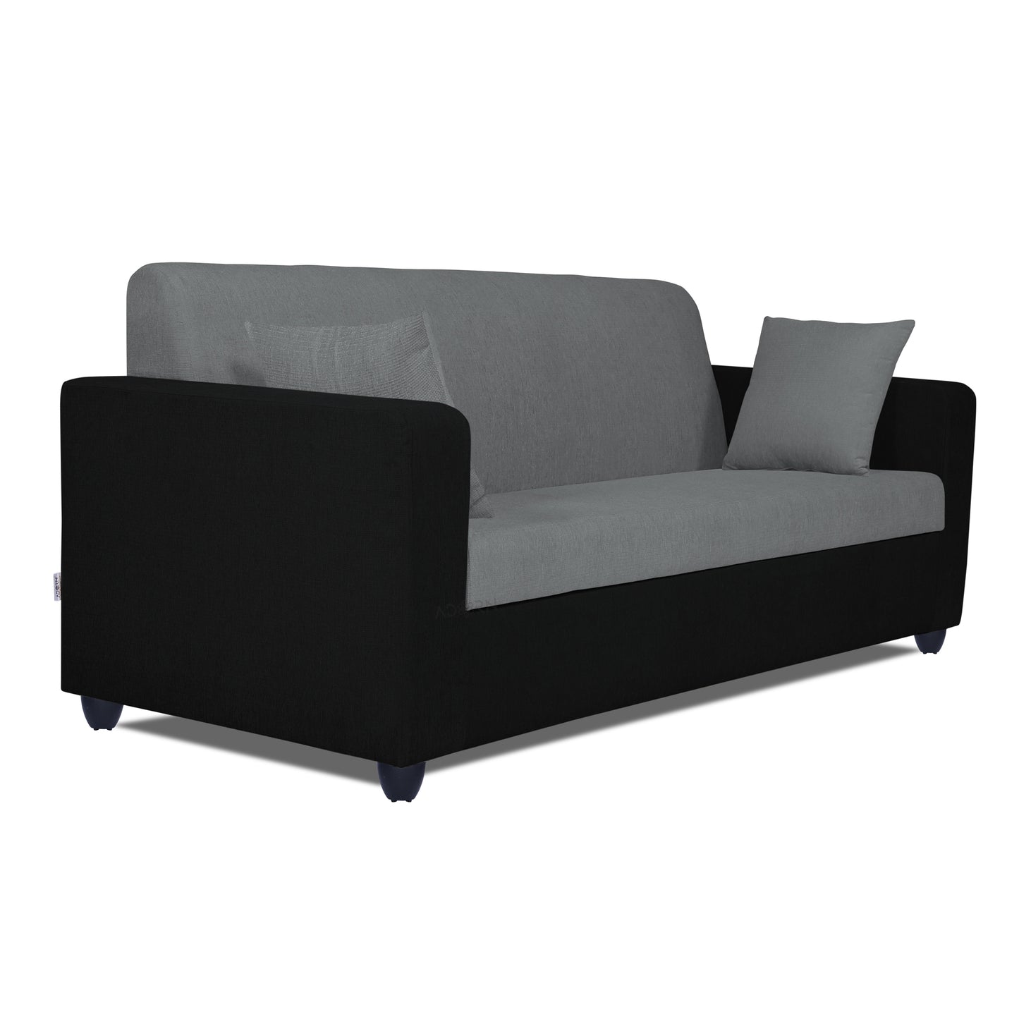 Adorn India Rio Decent 3 Seater Sofa (Grey & Black) (3 Year Warranty)