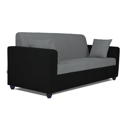 Adorn India Rio Decent 3 Seater Sofa (Grey & Black) (3 Year Warranty)
